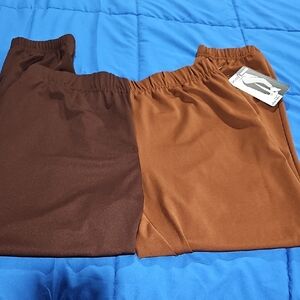 Shosho Cream and Brown Joggers Pants Relaxed Fit